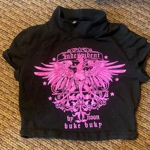 Black and Pink Crop Top